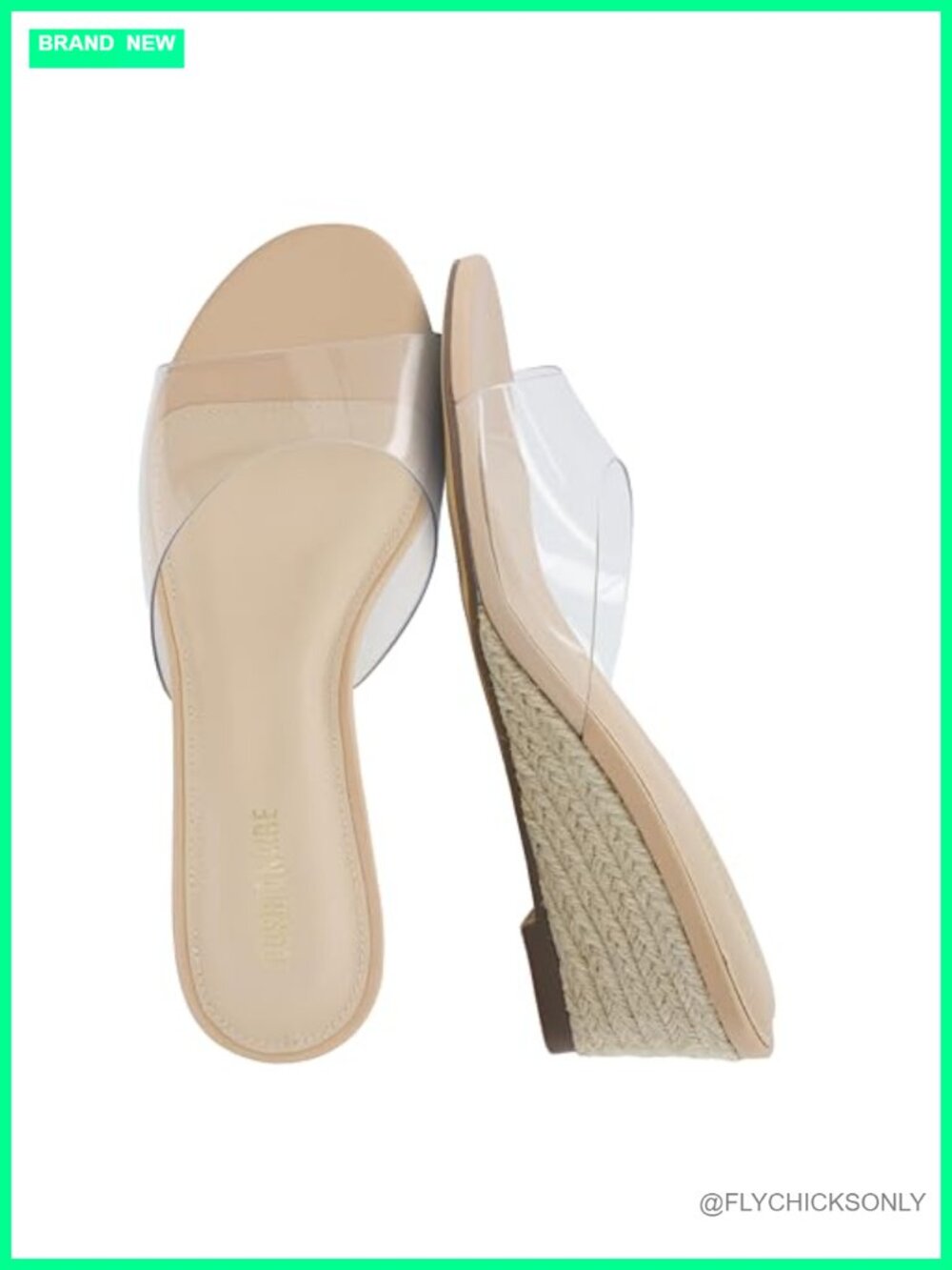CUSHIONAIRE Brit Dress Wedge Sandals Clear Espadrille Slip-On Memory Foam